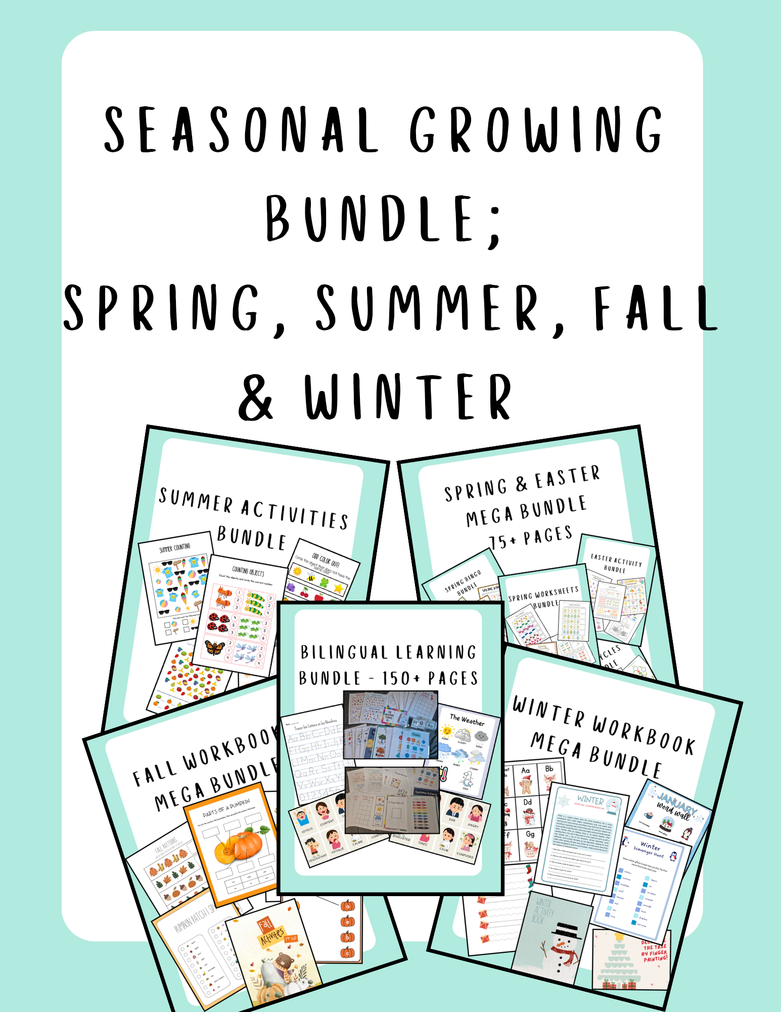 Growing Seasonal Worksheets & Activities Mega Bundle with Holidays | PreK-K preview