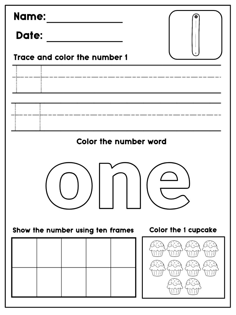 Number Activities 1–10 Worksheets preview
