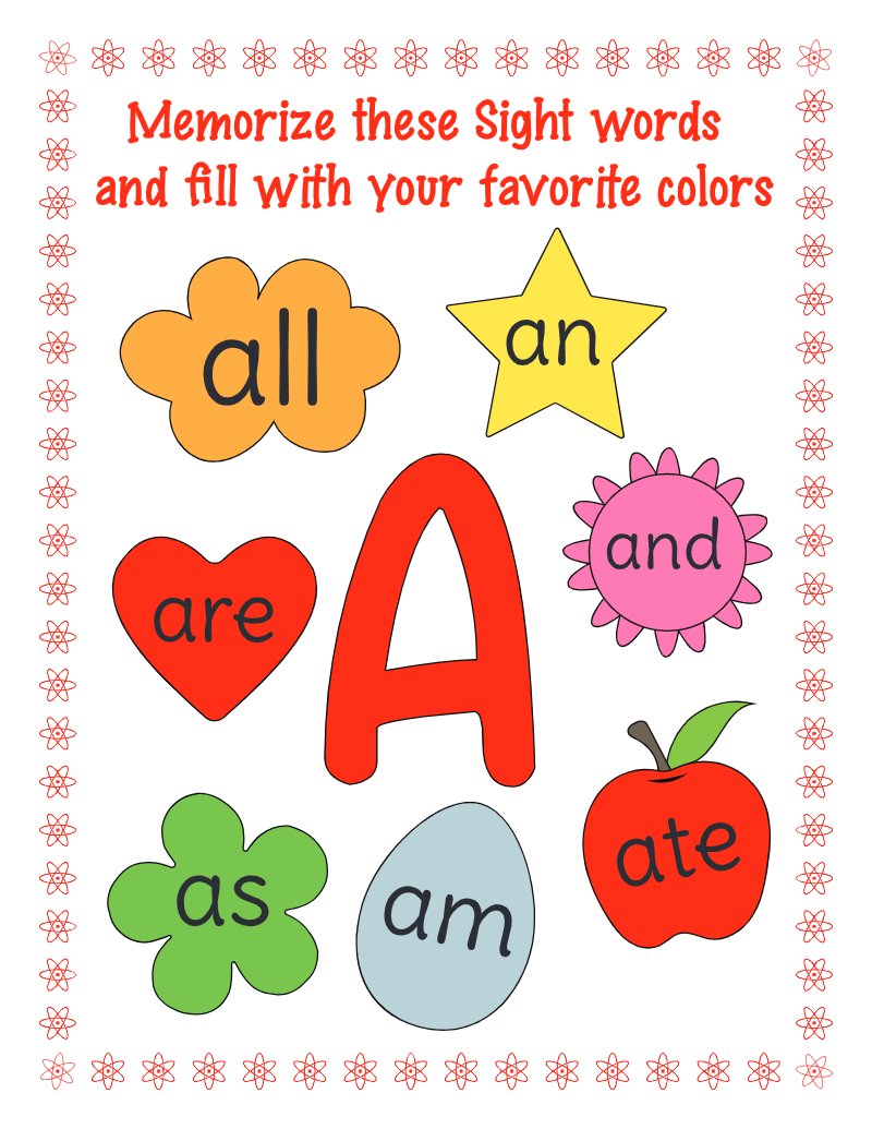 Sight Word Coloring Workbook preview