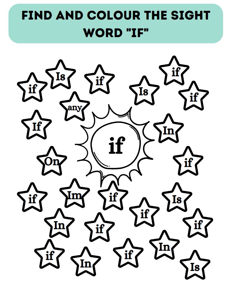 Find & Color Sight Words Worksheets preview