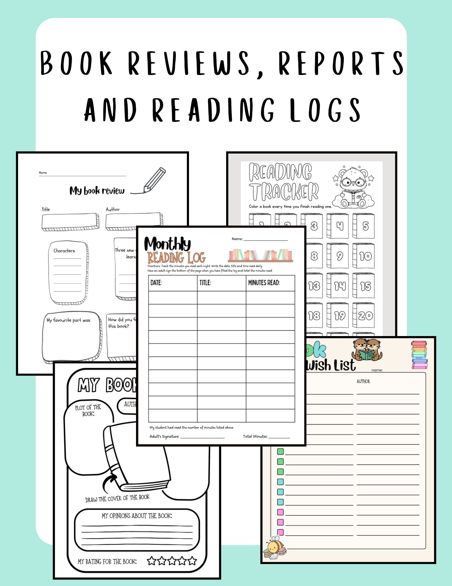 Book Reviews, Reading Reports & Reading Logs | Reading Comprehension & Literacy Activities preview
