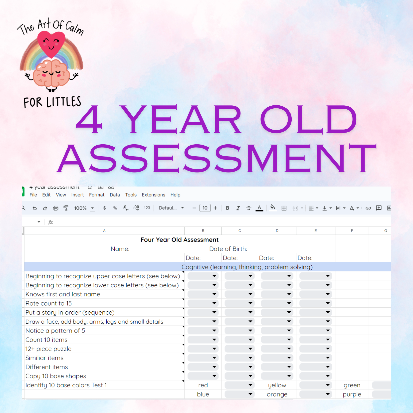 4 year old assessment preview
