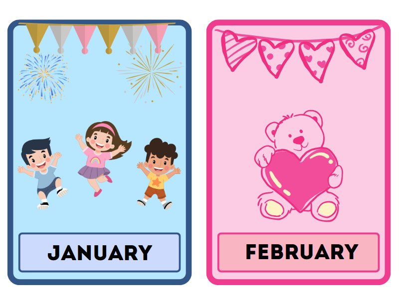 Months of the Year Flashcards preview